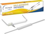 OLYMPX 100 Pcs of 2” Capacity Economy Self Adhesive Prong Paper Fastener Bases, 2.75 Inch Center for Paper File Clip Folder Accessories, 100 per Box